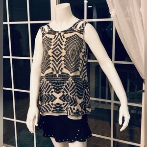 Anthropologie Swing Silk Paxi Sleeveless Tank Top  Fynn & Rose Vintage SZ Small